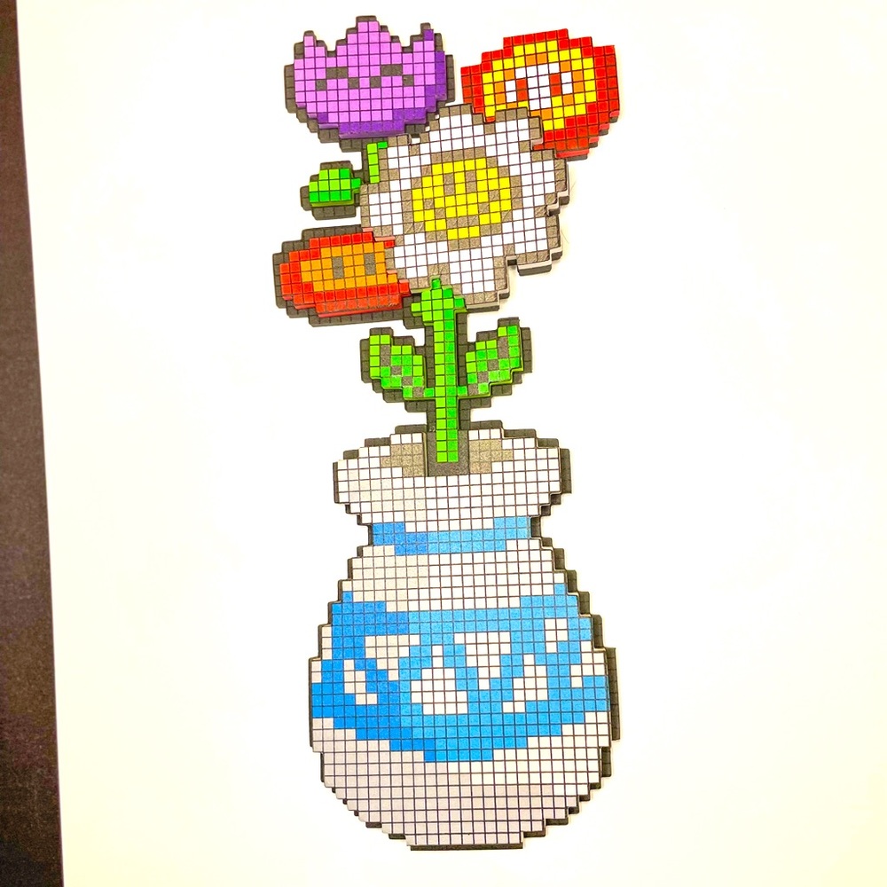 Super Mario Flowers Pixel Art